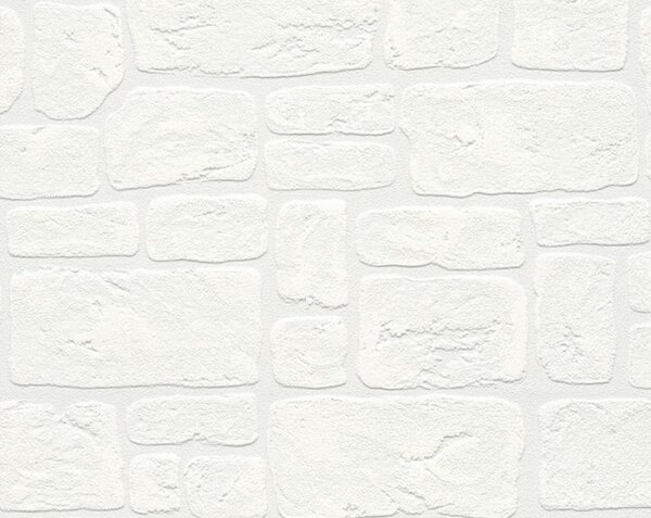 A.S. Création | Vinylová tapeta na zeď Decora Natur 2040-42 | 0,53 x 10,05 m | bílá