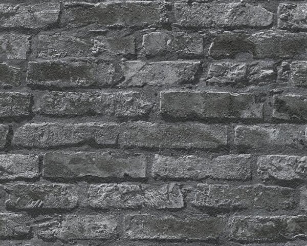 A.S. Création | Papírová tapeta na zeď Dekora Natur 95470-1 | 0,53 x 10,05 m | šedá, černá