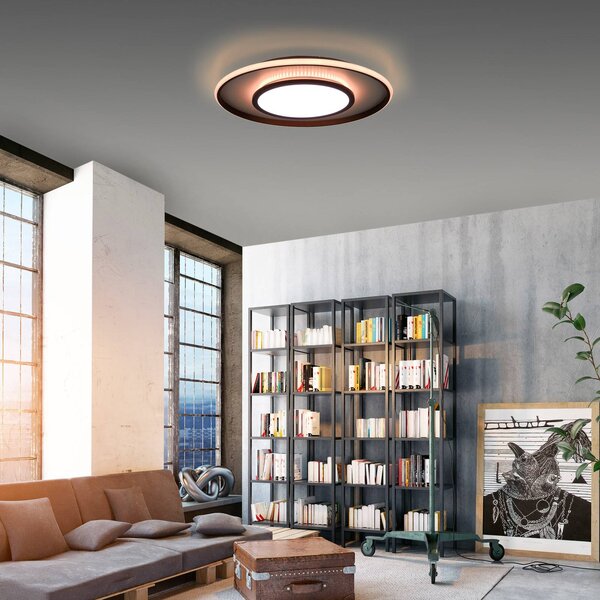 JUST LIGHT. GmbH LED stropní světlo Arenda 60cm RGB/ stmívatelné, stmívatelný, Černá, Obývací pokoj / jídelna, Hliník, Moderní