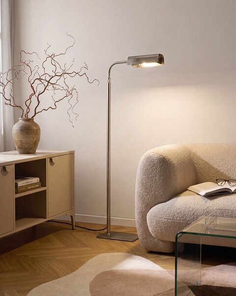 Stojací lampa DERWENT Kov Stříbrná