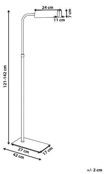 Stojací lampa DERWENT Kov Stříbrná