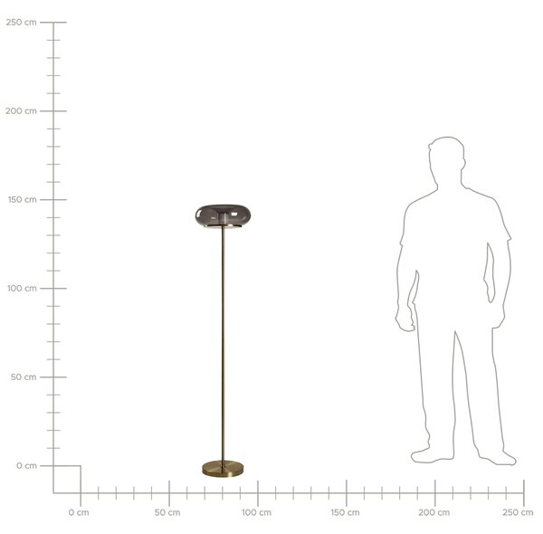 LED stojací lampa NITH se stmívačem Sklo Šedá