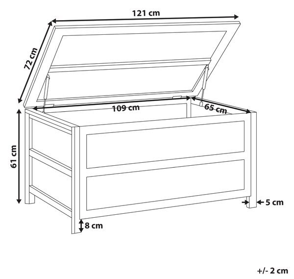 Úložný box ACATE 121 cm 72 cm Šedá