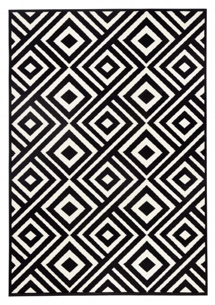 Hans Home | Kusový koberec Capri 102553, bíločerný - 140x200