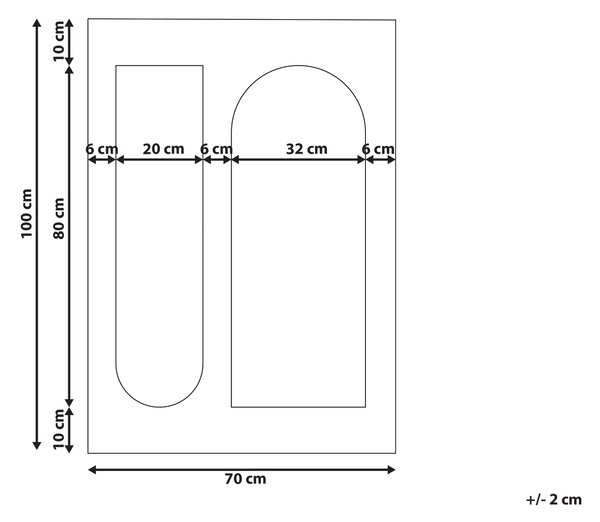 Zrcadlo MARCIGNY 70 cm 100 cm Buklé Krémově bílá