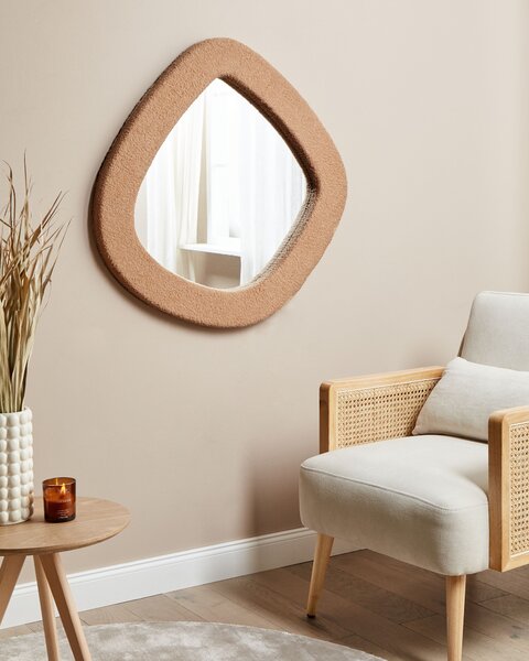 Zrcadlo EPIRY 79 cm 80 cm Buklé Světle hnědá