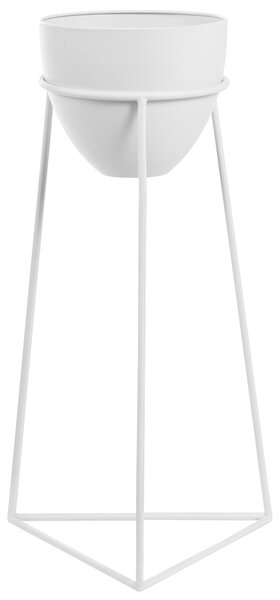 Květináč na stojanu LIPARIS 30 cm Kov Bílá