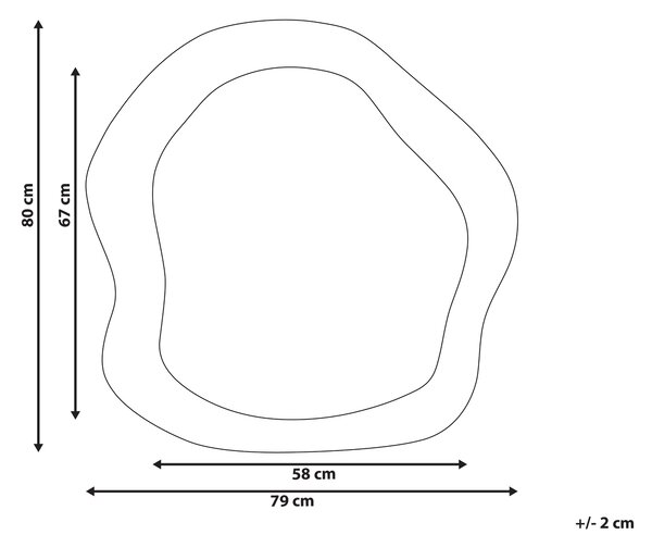 Zrcadlo BLISMES 79 cm 80 cm Buklé Hnědá