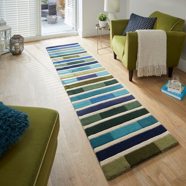 Flair Rugs, Ručně všívaný běhoun Illusion Piano Green/Multi, 60x230, vícebarevná, chodba / předsíň
