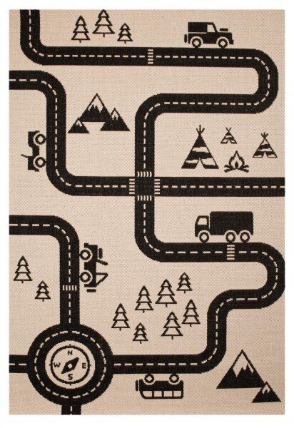 Hans Home | Kusový koberec Vini 103024 Road Map Charly 120x170 cm, béžová