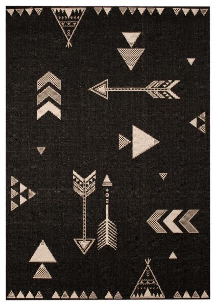 Hans Home | Kusový koberec Vini 103021 Arrows Barney 120x170 cm, černý
