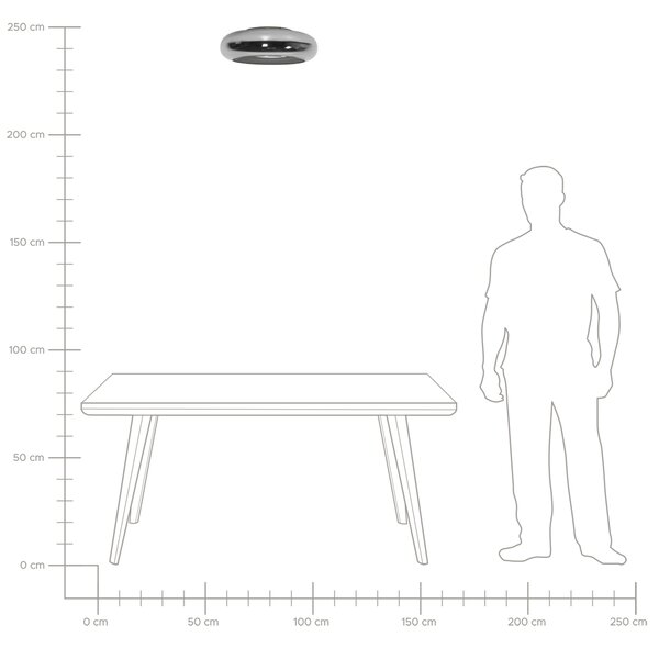 LED stropní lampa NITH se stmívačem Sklo Stříbrná