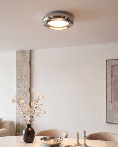 LED stropní lampa NITH se stmívačem Sklo Stříbrná