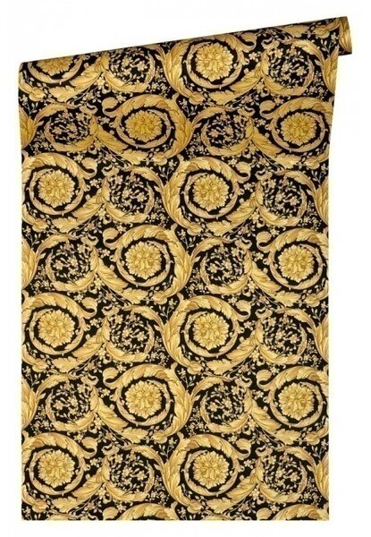 A.S. Création | Vliesová tapeta na zeď Versace 93583-4 | 0,70 x 10,05 m | zlatá, černá
