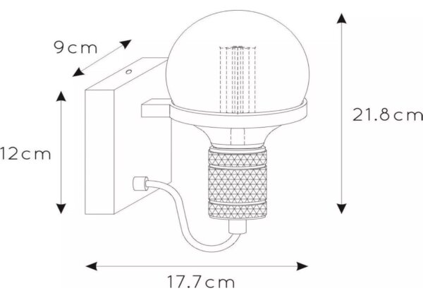 Lucide 30271/01/30 - Nástěnná lampa OTTELIEN 1xE27/60W/230V černá