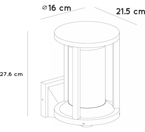 Lucide 15803/01/30 - Venkovní nástěnná lampa CADIX 1xE27/15W/230V IP65