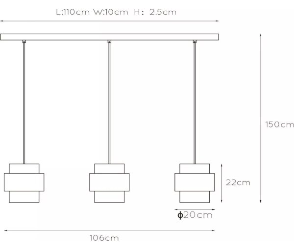 Lucide 45497/03/02 - Lustr na lanku FIRMIN 3xE27/40W/230V zlatá