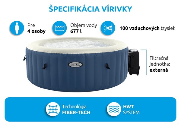 Intex | Vířivý bazén Pure Spa - Bubble HWS, modrý | 11400275