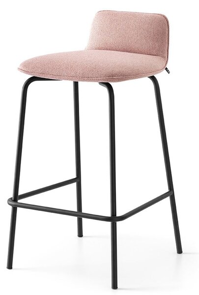 Connubia Barová židle Riley Soft, kov, výška sedu 66 cm, CB2110-A Podnoží: Matný černý lak (kov), Sedák: Umělá kůže Ekos - Black (černá)
