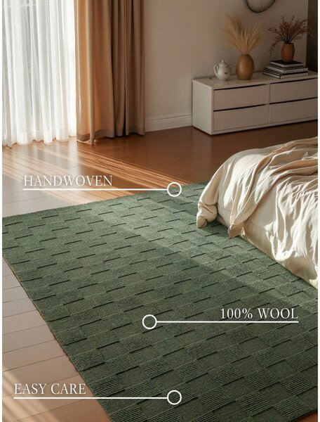 Tmavě zelený ručně tkaný vlněný koberec 120x170 cm Scala – Villeroy&Boch