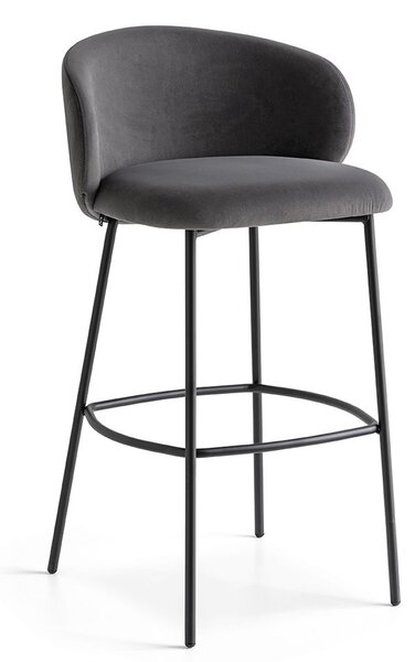 Connubia Barová židle Tuka, kov, výška sedu 76 cm, CB1996 Podnoží: Matný černý lak (kov), Sedák: Umělá kůže Ekos - Black (černá)