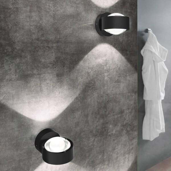 Top Light Puk Mini Wall, G9, čirá skla, matná černá, stmívatelný, Černá, Obývací pokoj / jídelna, kov, Design