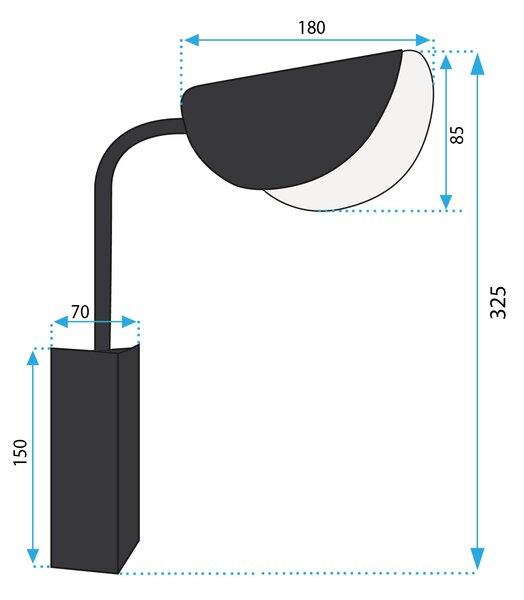 Toolight Toolight, nástěnné svítidlo 1xE14 APP1262-1W, černá, OSW-02456