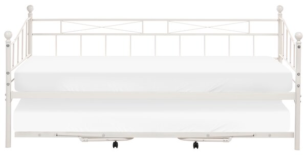 Denní postel Kov LOUANNEC 90 x 200 cm Rozkládací Béžová