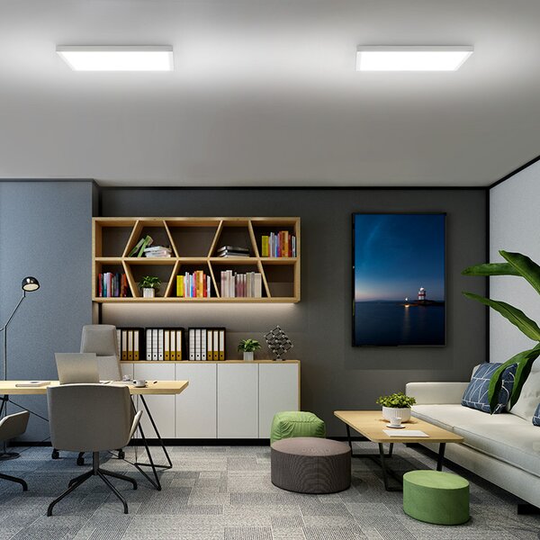 SOLIGHT LED stropní osvětlení přisazené, 40W, 4800lm, 4000K, UGR