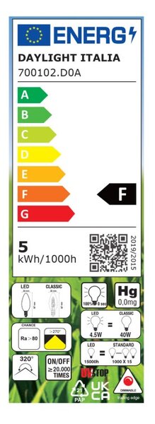 Creative cables Dekorativní LED žárovka olive 4,5W E14 2700K