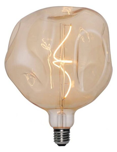 Creative cables Zlatá LED žárovka deformovaná G180, spirálové vlákno 5W E27 stmívatelná 1800K