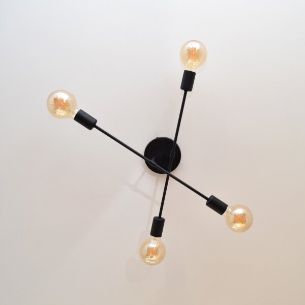 LED Přisazený lustr CAMBRIDGE 4xE27/8W/230V černá