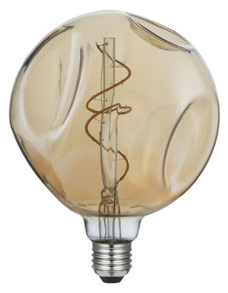 Creative cables Zlatá LED žárovka deformovaná G145 spirálové vlákno 5W E27 stmívatelná 1800K