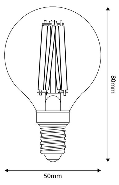 Creative cables LED žárovka E14 CRI95 G50 5,9W 2700K stmívatelná