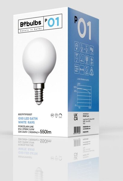 Creative cables LED žárovka E14 CRI95 G50 5,9W 2700K stmívatelná