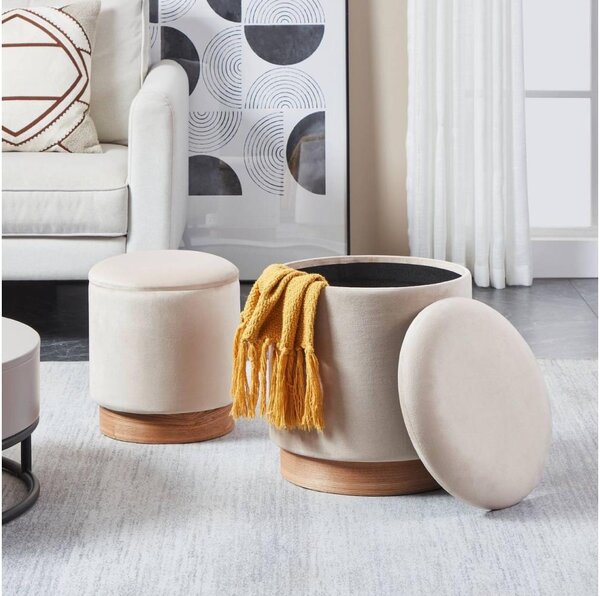 Eglo 424035 - SADA 2x Taburet MASHIKE pr. 30,5/37 cm béžová