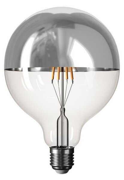 Creative cables LED žárovka se stříbrnou polokoulí b05 5V G125 1,3W E27 stmívatelná 2500K