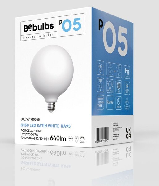 Creative cables LED žárovka E27 CRI95 G150 7,2W 2700K stmívatelná