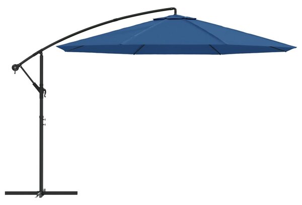 Boční zahradní slunečník s hliníkovou tyčí 350 cm modrý