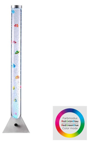 JUST LIGHT. GmbH Vodní sloup Ava s LED a rybami, výška 120cm, Čirá / transparetní, Obývací pokoj / jídelna, Plast, Moderní