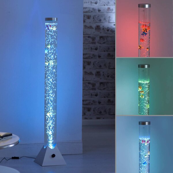 JUST LIGHT. GmbH Vodní sloup Ava s LED a rybami, výška 120cm, Čirá / transparetní, Obývací pokoj / jídelna, Plast, Moderní