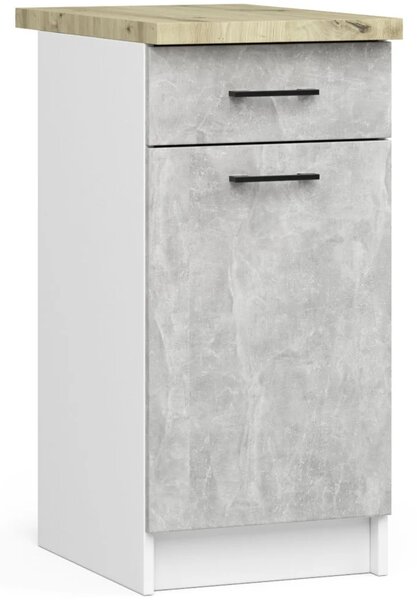 Rovná kuchyňská linka 180 cm VERMINA - bílá / beton