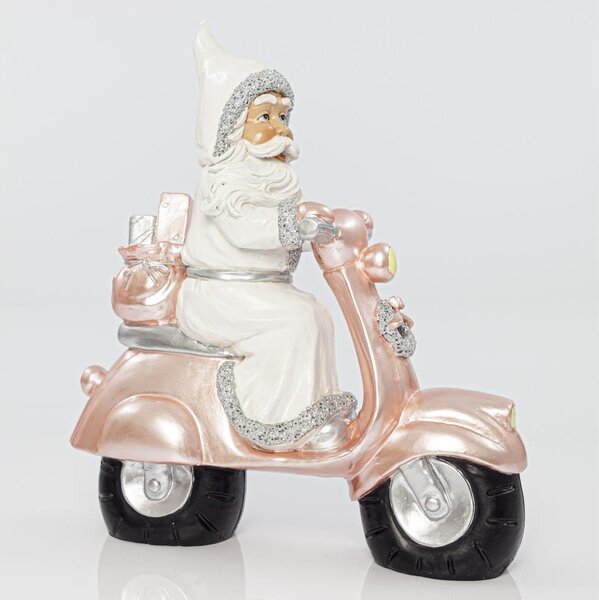 Vánoční dekorace 33 cm Santa s motocyklem