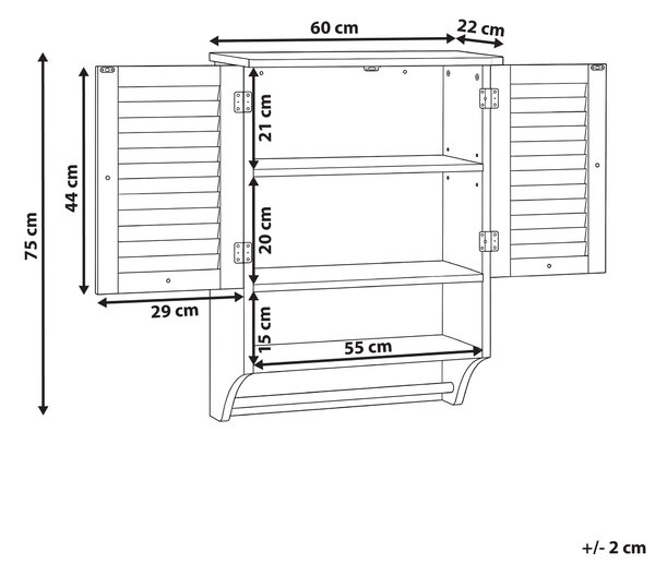 Koupelnová nástěnná skříňka SENGUER 60 cm Bílá