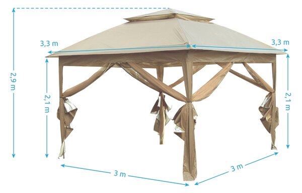 Marimex | Zahradní altán Marimex Vista 3x3 m - béžový | 10970574