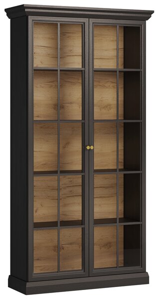 LUCCA c | vitrína W2D s policemi | 102,4 cm | černá