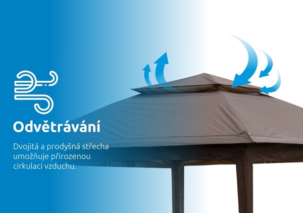 Marimex | Zahradní altán Marimex Vista 3x3 m - hnědý | 10970572