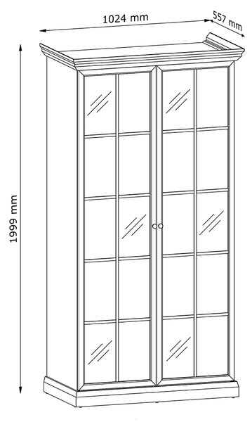 LUCCA c | šatní skříň S2DL se zrcadly | 102,4 cm | černá