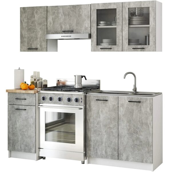 Kuchyňská linka do paneláku 180 cm VERMINA - beton