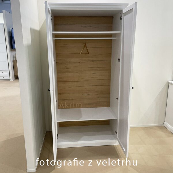 LUCCA c | šatní skříň S2DL se zrcadly | 102,4 cm | černá